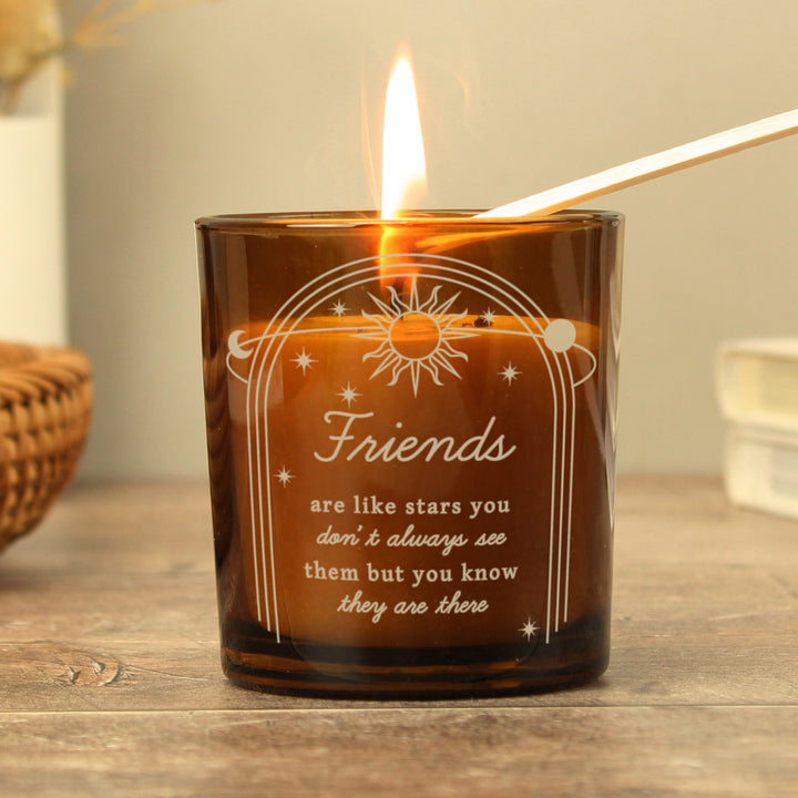 Buy Personalised Celestial Amber Glass Candle available now at www.giftsfinder.co.uk