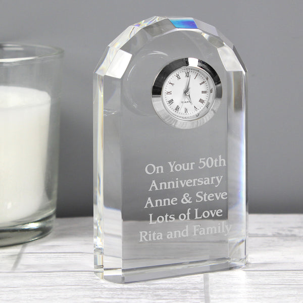 Buy Personalised Crystal Clock available now at www.giftsfinder.co.uk