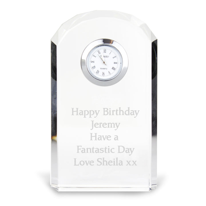 Buy Personalised Crystal Clock available now at www.giftsfinder.co.uk