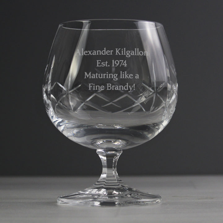 Personalised Cut Crystal Small Brandy Glass - part of the Gifts Finder Personalised Alcohol Gift Sets collection