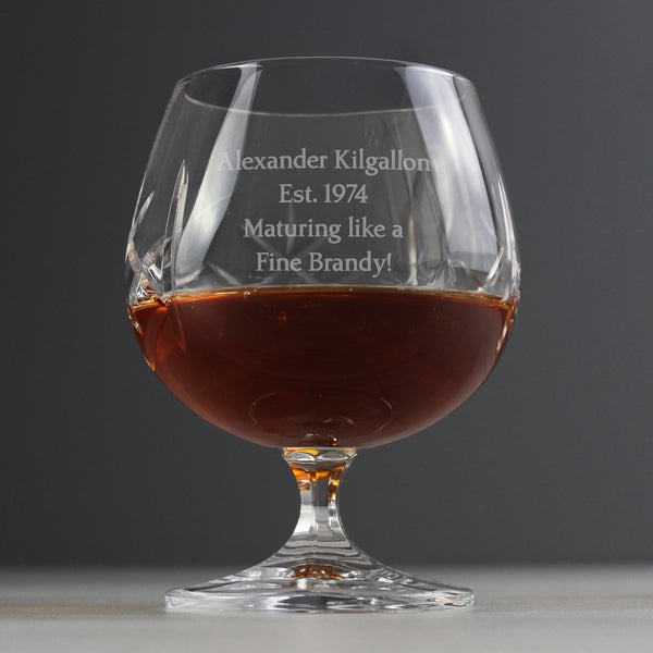 Buy Personalised Cut Crystal Small Brandy Glass available now at www.giftsfinder.co.uk