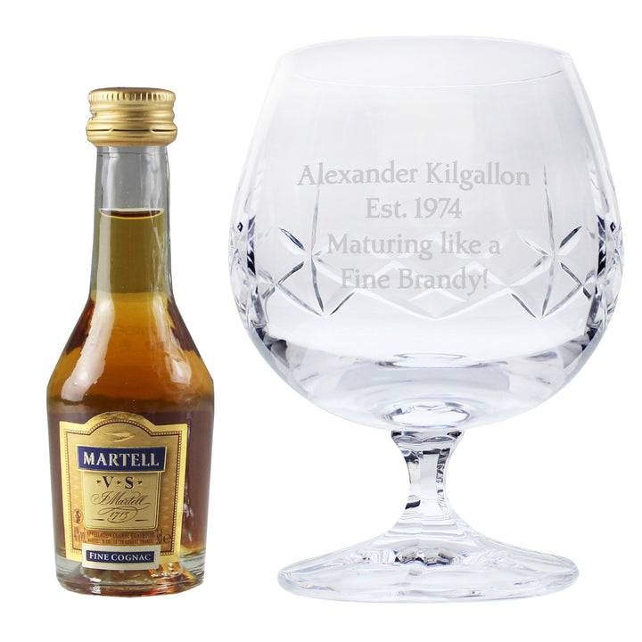 Personalised Cut Crystal & Brandy Gift Set - part of the Gifts Finder Personalised Alcohol Gift Sets collection