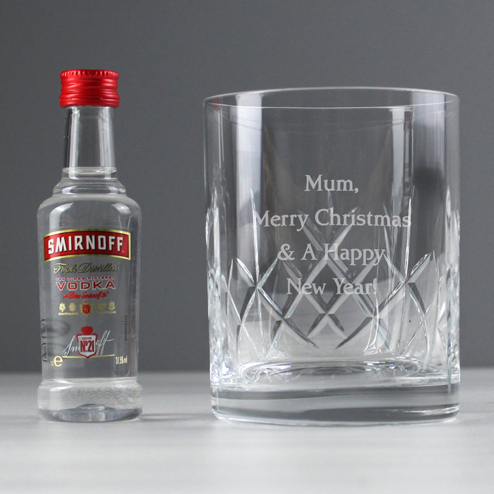 Personalised Cut Crystal & Vodka Gift Set - part of the Gifts Finder Personalised Alcohol Gift Sets collection