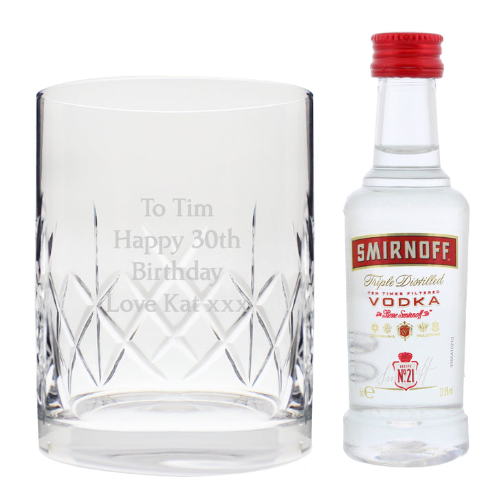 Personalised Cut Crystal & Vodka Gift Set - part of the Gifts Finder Personalised Alcohol Gift Sets collection