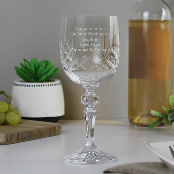 Buy Personalised Cut Crystal Wine Glass available now at www.giftsfinder.co.uk