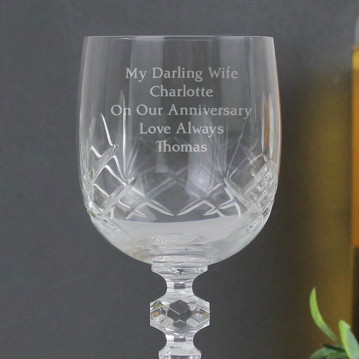 Personalised Cut Crystal Wine Glass - part of the Gifts Finder Personalised Wine Glasses collection