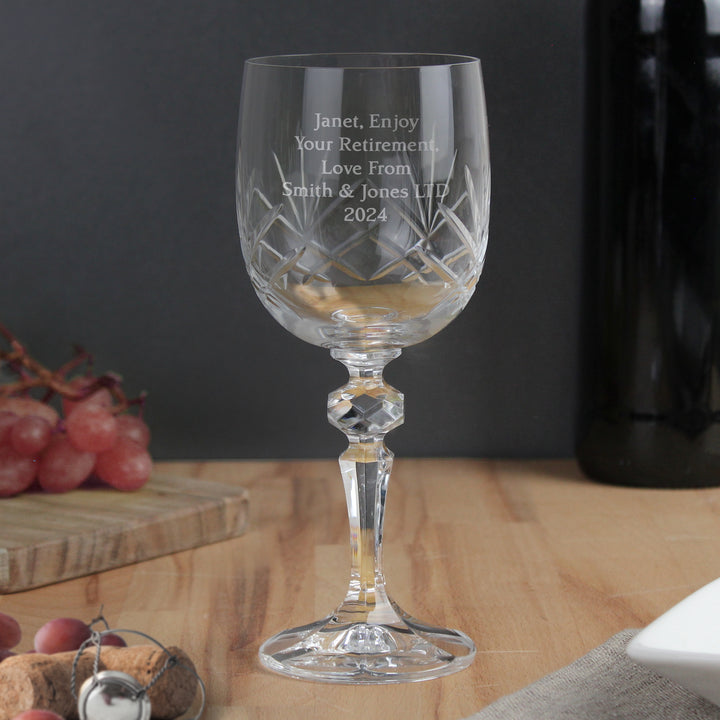 Personalised Cut Crystal Wine Glass - part of the Gifts Finder Personalised Wine Glasses collection