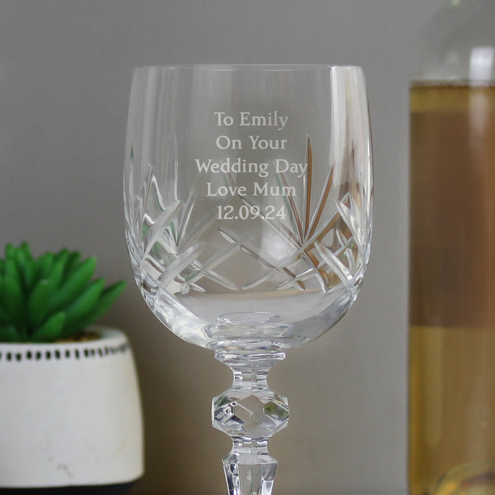 Personalised Cut Crystal Wine Glass - part of the Gifts Finder Personalised Wine Glasses collection