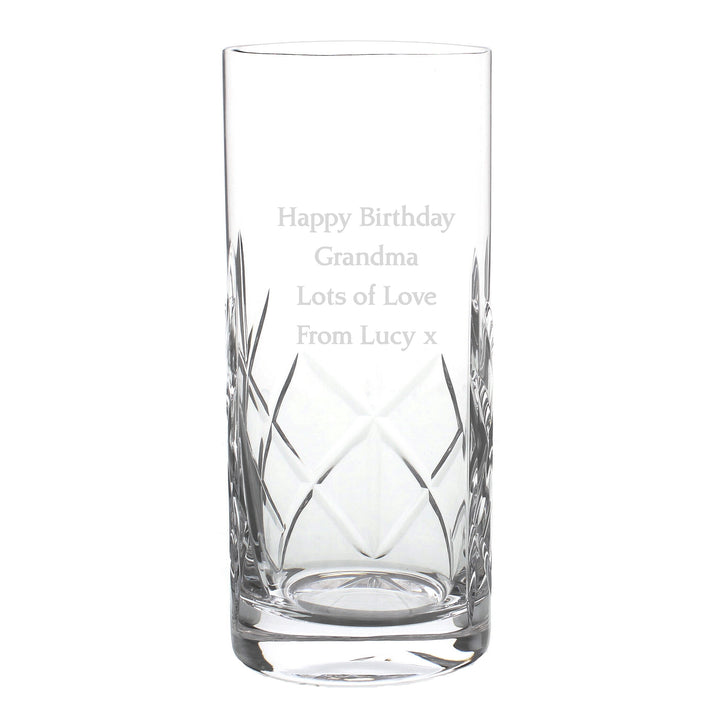 Buy Personalised Cut Crystal Hi Ball Glass available now at www.giftsfinder.co.uk