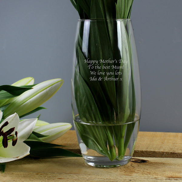 Personalised Tapered Bullet Vase in gift category Personalised Vases