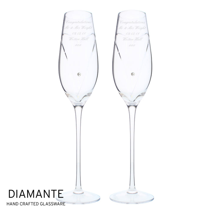 Buy Personalised Hand Cut Heart Pair of Flutes with Gift Box available now at www.giftsfinder.co.uk