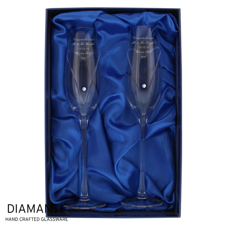 Buy Personalised Hand Cut Heart Pair of Flutes with Gift Box available now at www.giftsfinder.co.uk