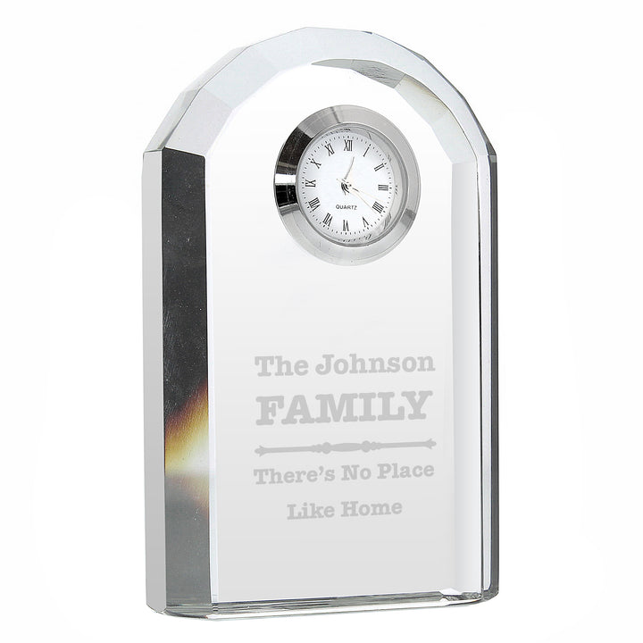 Personalised Scroll Design Crystal Clock in gift category Personalised Clocks