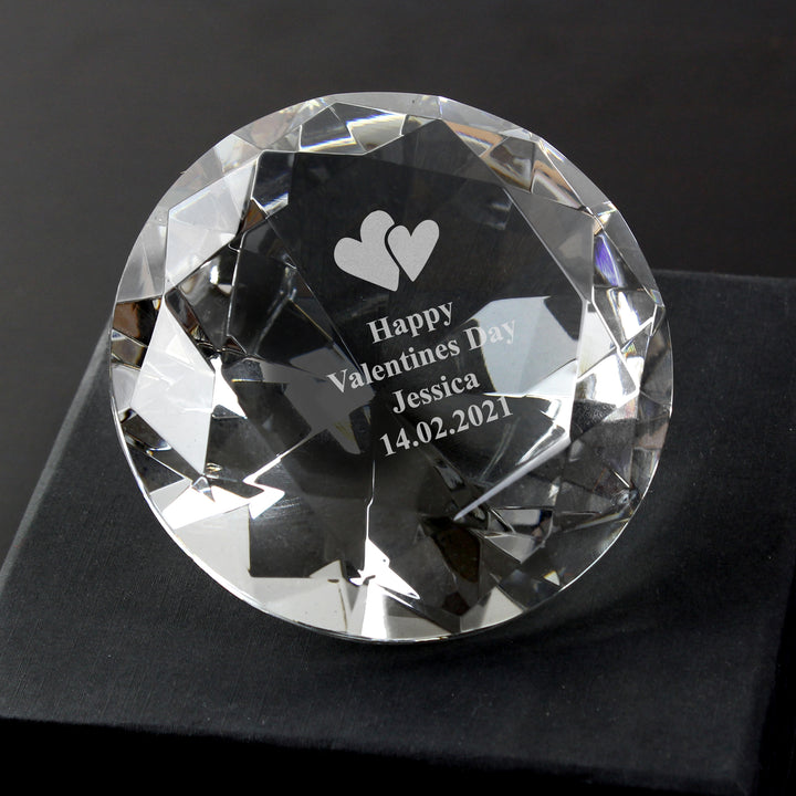 Buy Personalised Heart Motif Diamond Paperweight available now at www.giftsfinder.co.uk