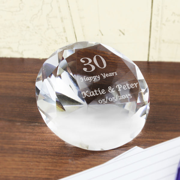 Buy Personalised Big Numbers Diamond Paperweight available now at www.giftsfinder.co.uk