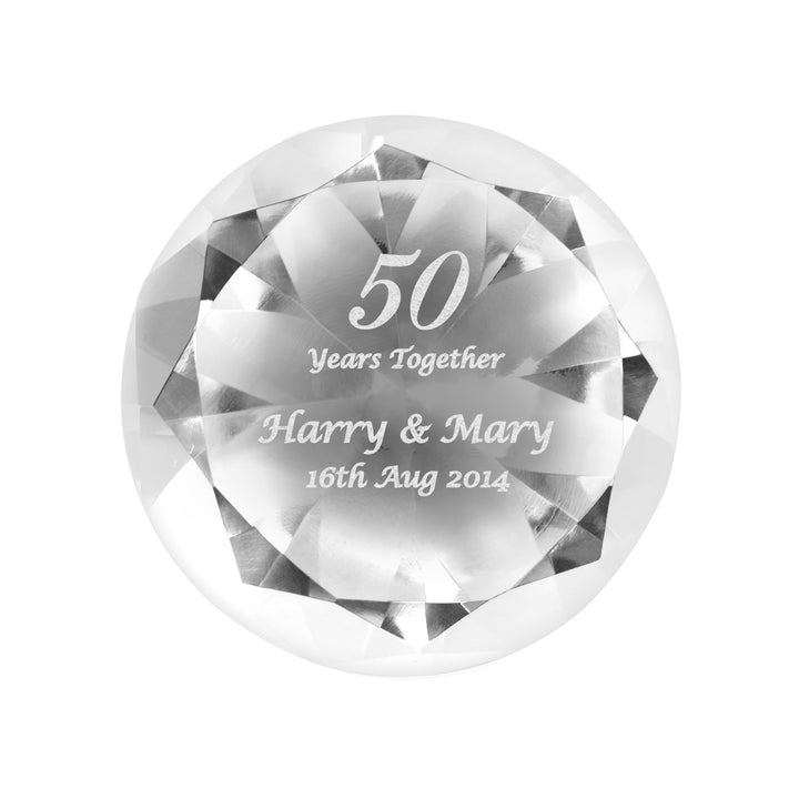 Personalised Big Numbers Diamond Paperweight - part of the Gifts Finder Personalised Paperweights collection