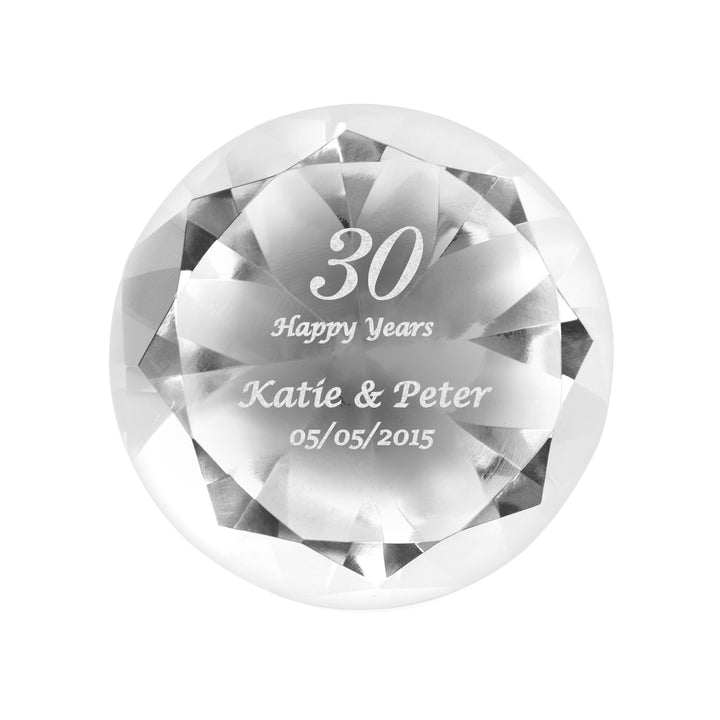 Personalised Big Numbers Diamond Paperweight - part of the Gifts Finder Personalised Paperweights collection