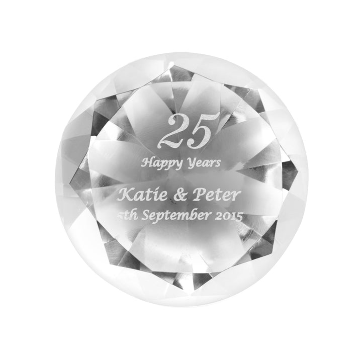 Personalised Big Numbers Diamond Paperweight - part of the Gifts Finder Personalised Paperweights collection