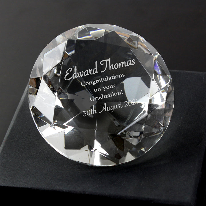 Buy Personalised Occasion Diamond Paperweight at www.giftsfinder.co.uk