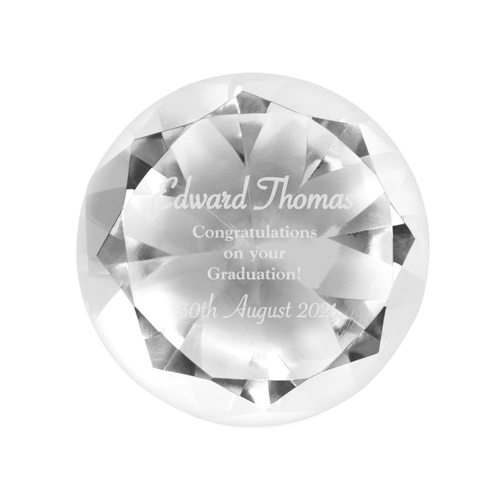 Buy Personalised Occasion Diamond Paperweight at www.giftsfinder.co.uk