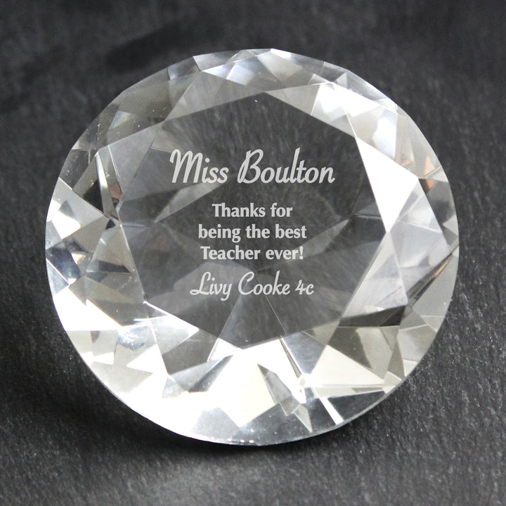 Buy Personalised Occasion Diamond Paperweight at www.giftsfinder.co.uk