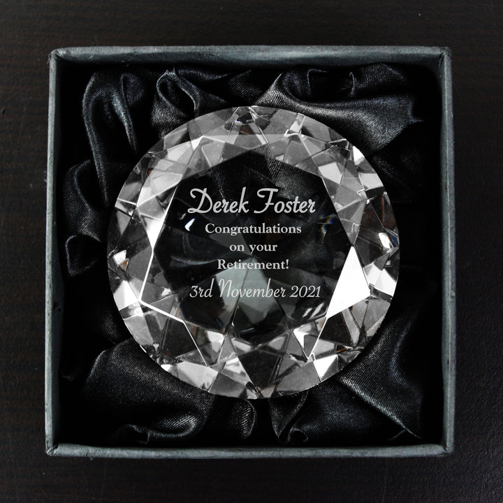 Buy Personalised Occasion Diamond Paperweight at www.giftsfinder.co.uk