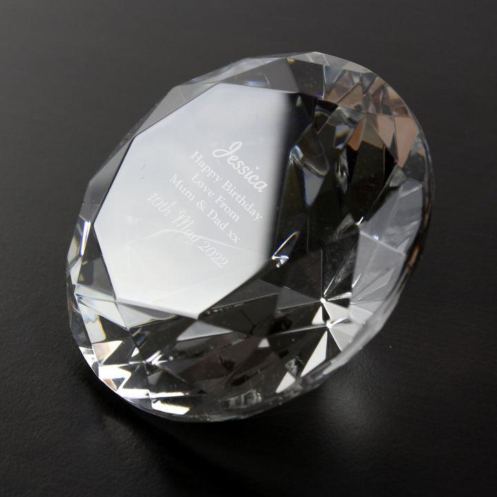 Buy Personalised Occasion Diamond Paperweight at www.giftsfinder.co.uk