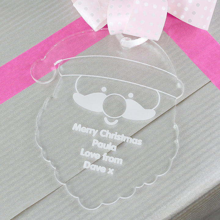 Personalised Acrylic Santa Decoration - part of the Gifts Finder Personalised Christmas Decorations collection