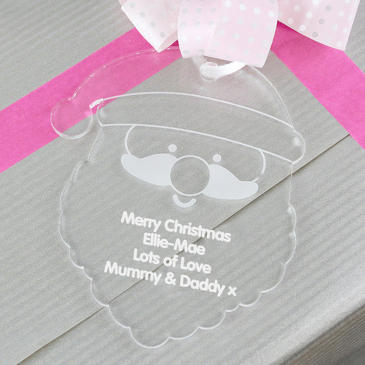 Personalised Acrylic Santa Decoration - part of the Gifts Finder Personalised Christmas Decorations collection