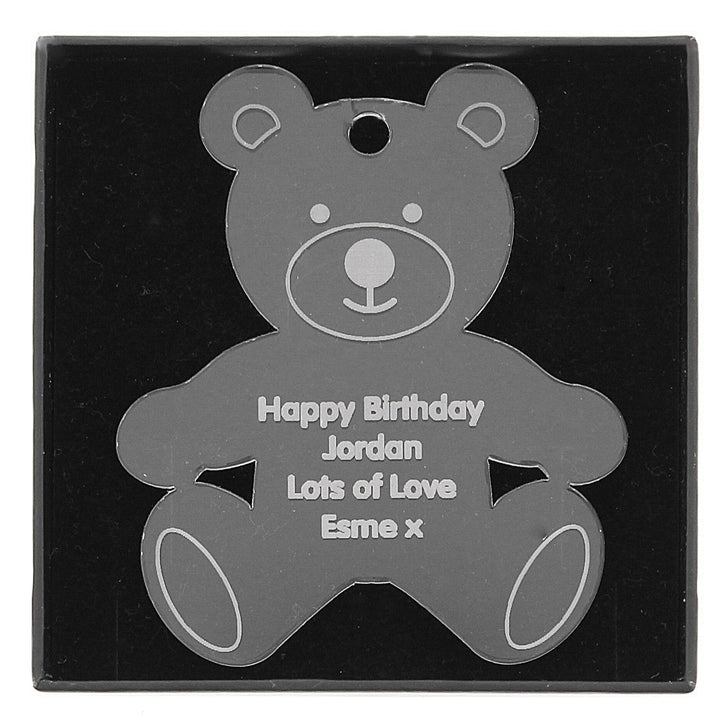 Personalised Acrylic Teddy Bear Decoration - part of the Gifts Finder Personalised Teddy Bears collection