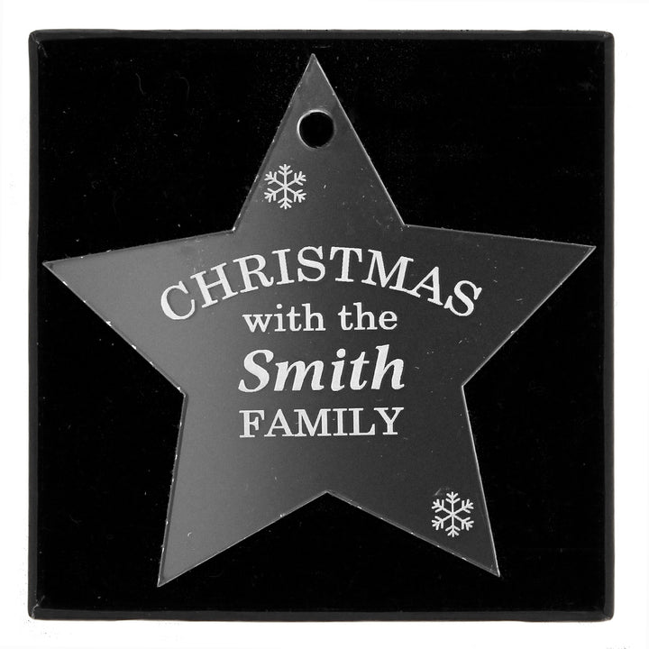 Personalised Acrylic Christmas Star Decoration - part of the Gifts Finder Personalised Christmas Decorations collection