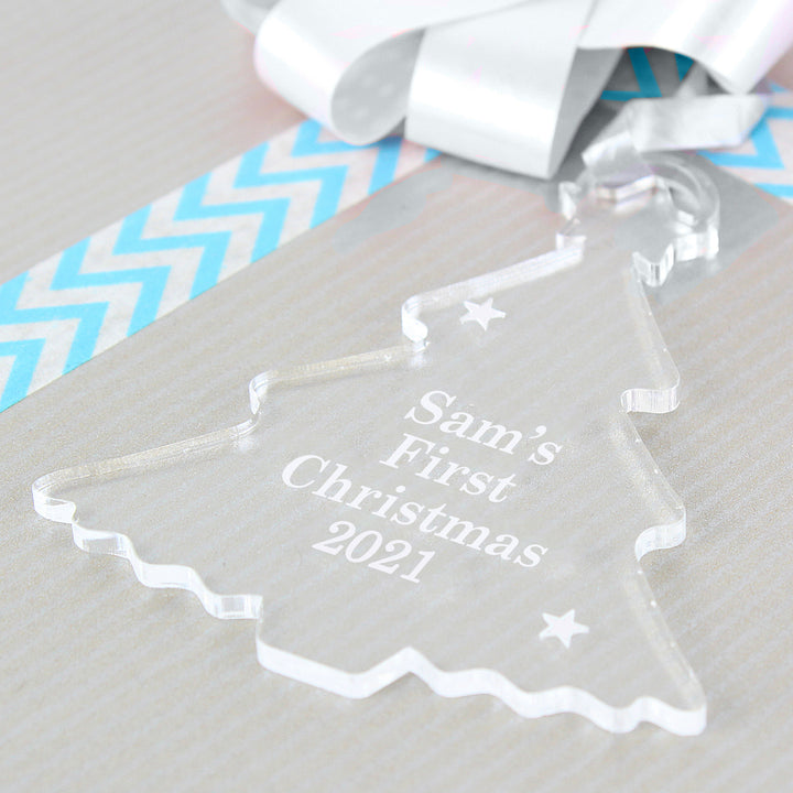 Buy Personalised Acrylic Tree Decoration available now at www.giftsfinder.co.uk