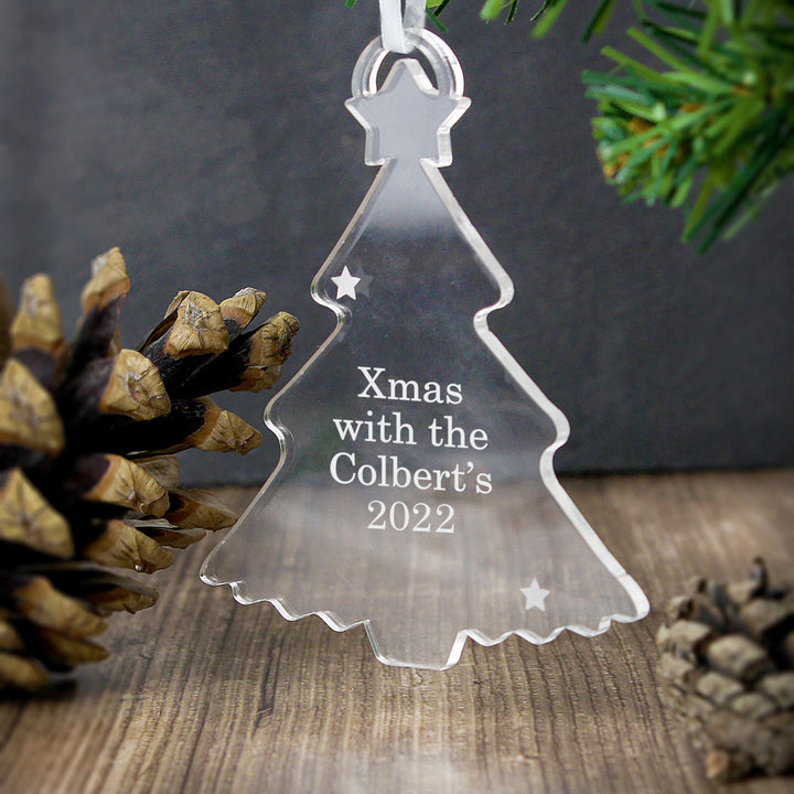 Buy Personalised Acrylic Tree Decoration available now at www.giftsfinder.co.uk