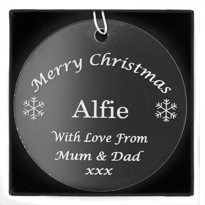 Buy Personalised Acrylic Bauble Decoration available now at www.giftsfinder.co.uk