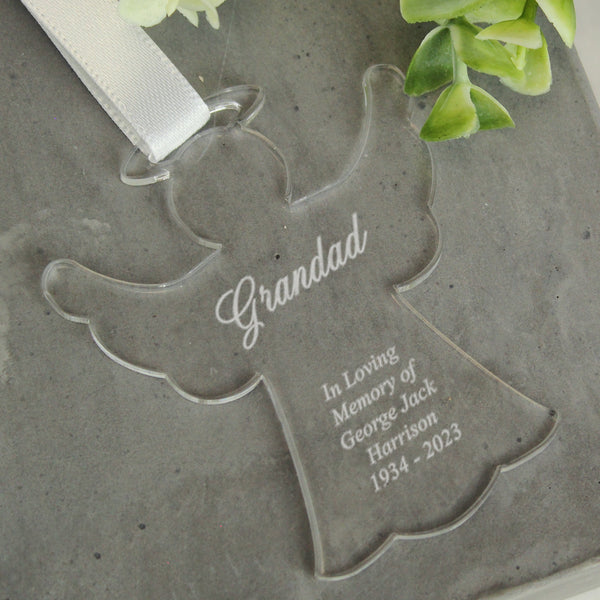 Buy Personalised Acrylic Angel Decoration available now at www.giftsfinder.co.uk