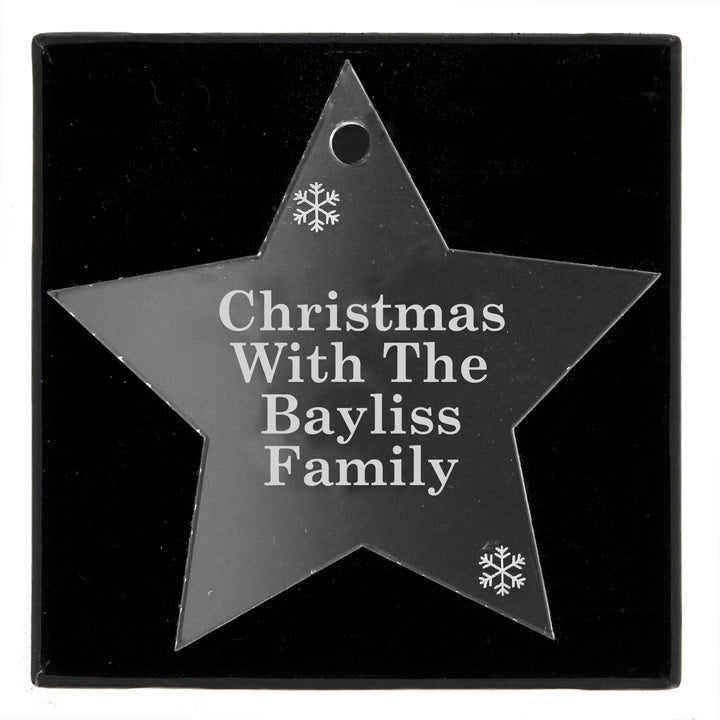 Buy Personalised Acrylic Star Decoration available now at www.giftsfinder.co.uk