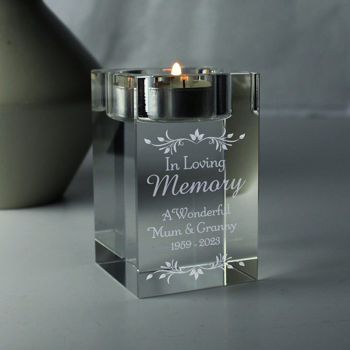 Buy Personalised Sentiments Glass Tea Light Holder at www.giftsfinder.co.uk