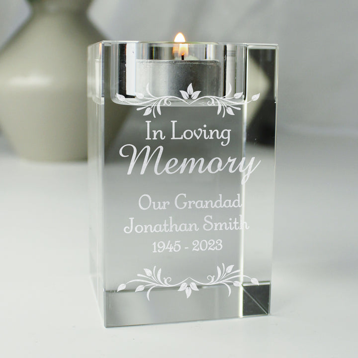 Buy Personalised Sentiments Glass Tea Light Holder at www.giftsfinder.co.uk