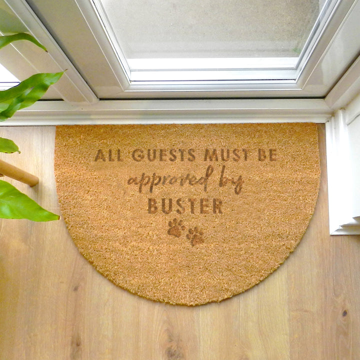 Buy Personalised Approved By The Pet Half Moon Indoor Doormat available now at www.giftsfinder.co.uk