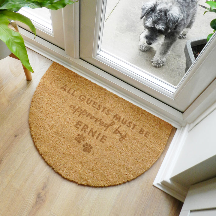 Buy Personalised Approved By The Pet Half Moon Indoor Doormat available now at www.giftsfinder.co.uk