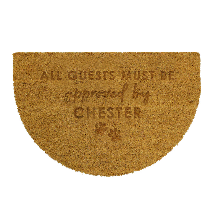 Buy Personalised Approved By The Pet Half Moon Indoor Doormat available now at www.giftsfinder.co.uk