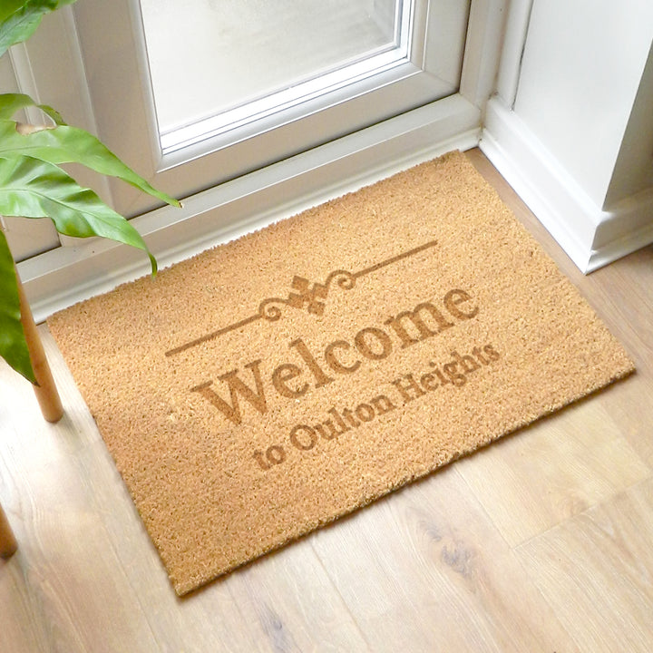 Buy Personalised Ornate Rectangle Indoor Doormat at www.giftsfinder.co.uk