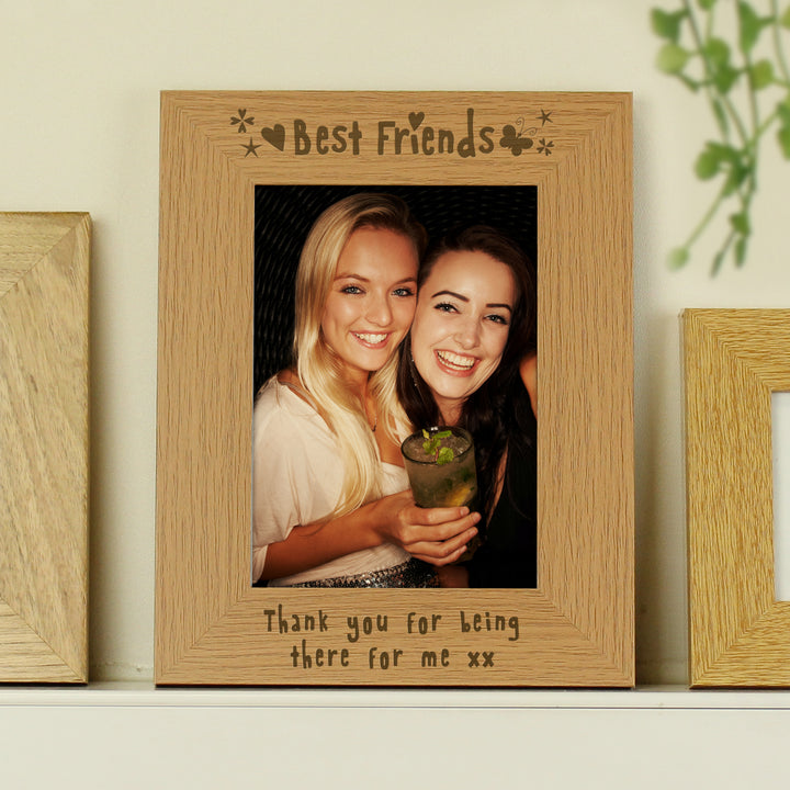 Personalised Best Friends 5x7 Inch Wooden Photo Frame - part of the Gifts Finder Personalised Photo Frames collection