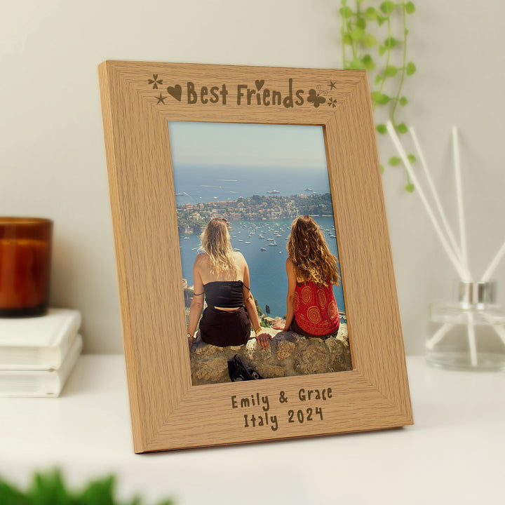 Personalised Best Friends 5x7 Inch Wooden Photo Frame - part of the Gifts Finder Personalised Photo Frames collection