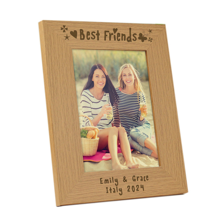 Personalised Best Friends 5x7 Inch Wooden Photo Frame - part of the Gifts Finder Personalised Photo Frames collection