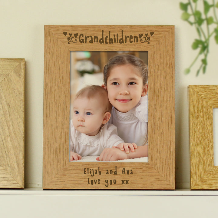 Buy Personalised Grandchildren 5x7 Wooden Photo Frame available now at www.giftsfinder.co.uk