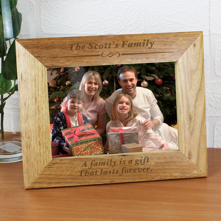 Personalised Formal 5x7 Inch Landscape Wooden Photo Frame