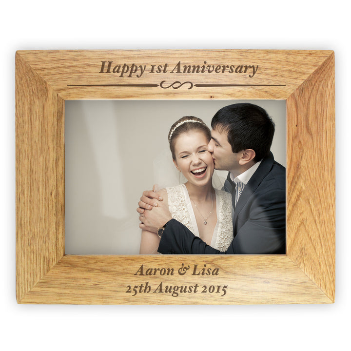 Buy Personalised Formal 7x5 Landscape Wooden Photo Frame available now at www.giftsfinder.co.uk