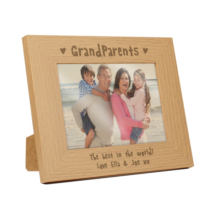 Buy Personalised Grandparents 7x5 Landscape Wooden Photo Frame available now at www.giftsfinder.co.uk