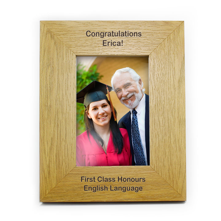 Buy Personalised Long Message 4x6 Oak Finish Photo Frame available now at www.giftsfinder.co.uk